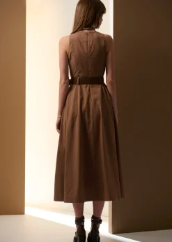 POL Odette Dress Belted - Chocolate