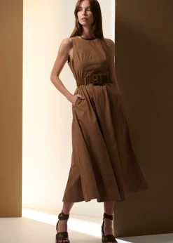 POL Odette Dress Belted - Chocolate