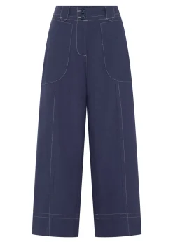 POL Oskar Crop Pant - Dark Blue