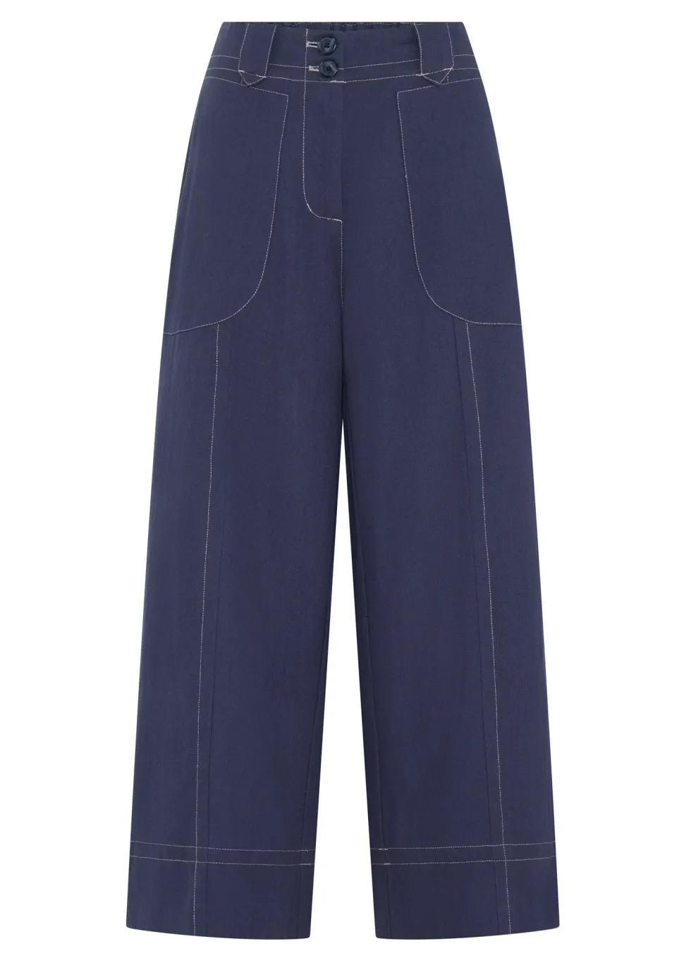 POL Oskar Crop Pant - Dark Blue