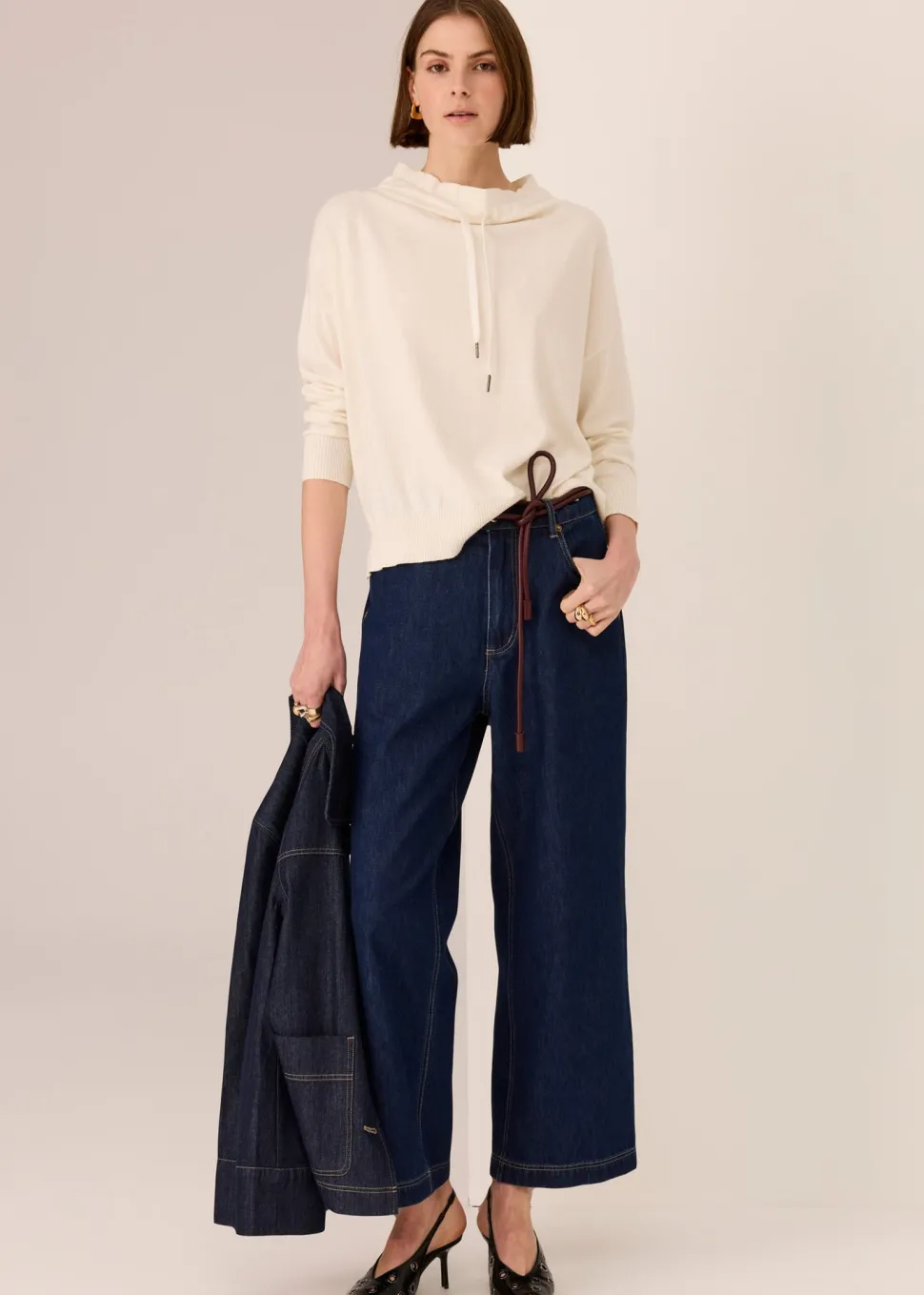 POL Rowan Drawstring Knit - Ivory