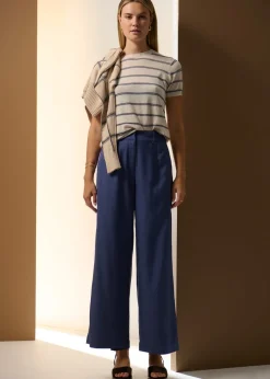 POL Sable Tee Stripe - Pebble/Blue