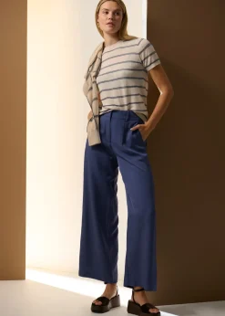POL Sable Tee Stripe - Pebble/Blue