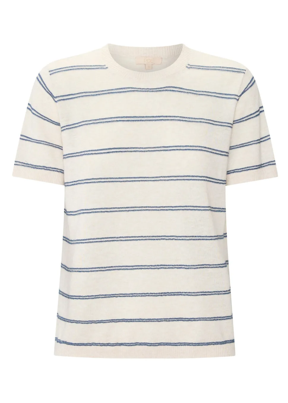 POL Sable Tee Stripe - Pebble/Blue