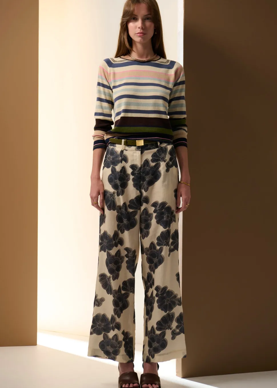 POL Sela Multi Stripe Knit - Blue Multi