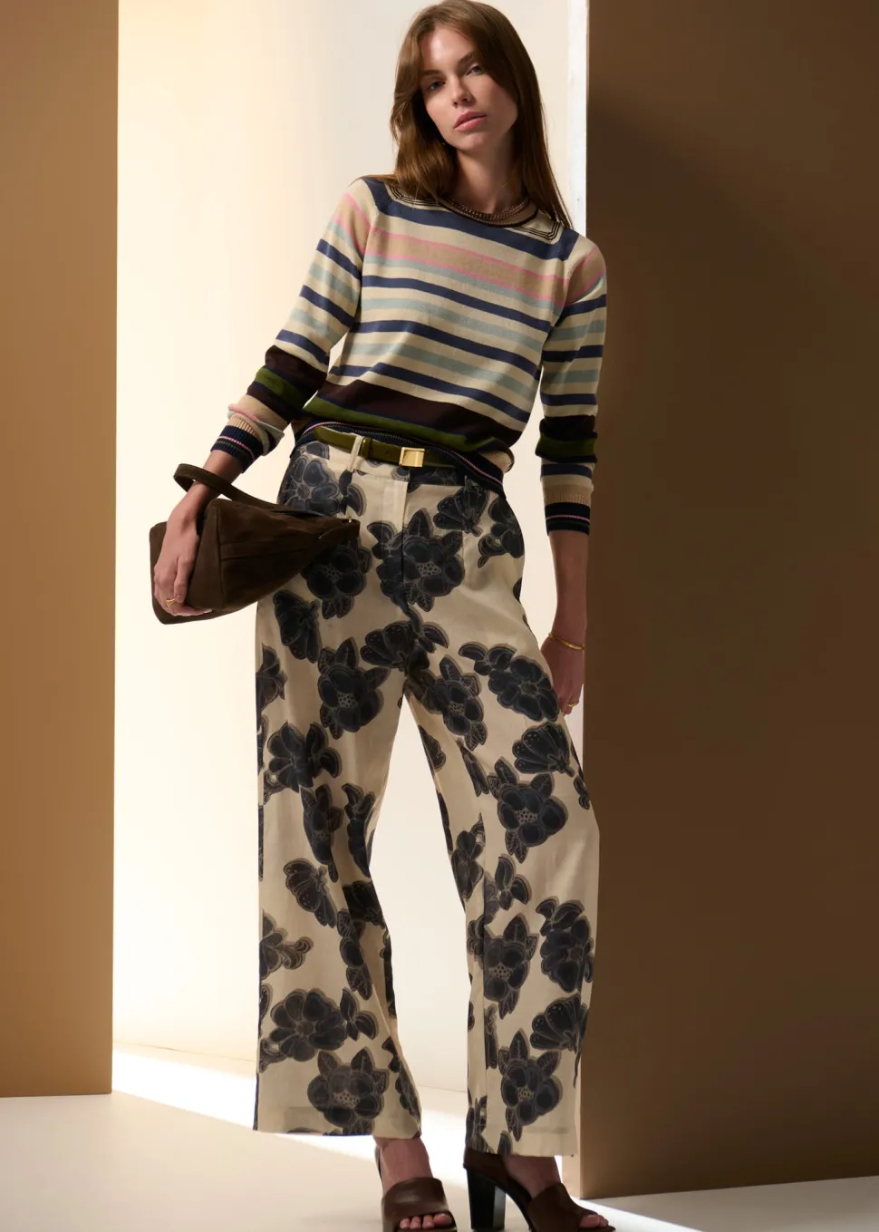 POL Sela Multi Stripe Knit - Blue Multi