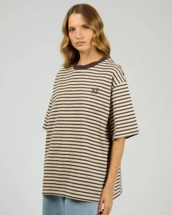 Silent Theory Foundation Stripe Tee - Chocolate