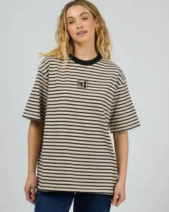 Silent Theory Luxe Stripe S/S Tee - Black