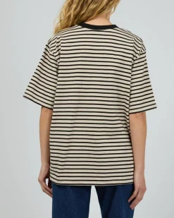 Silent Theory Luxe Stripe S/S Tee - Black