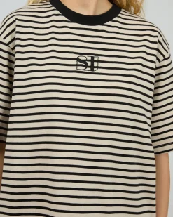 Silent Theory Luxe Stripe S/S Tee - Black
