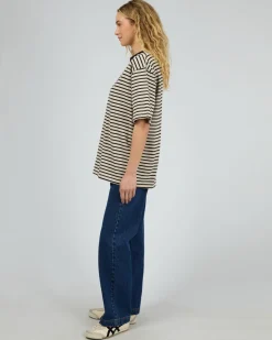 Silent Theory Luxe Stripe S/S Tee - Black