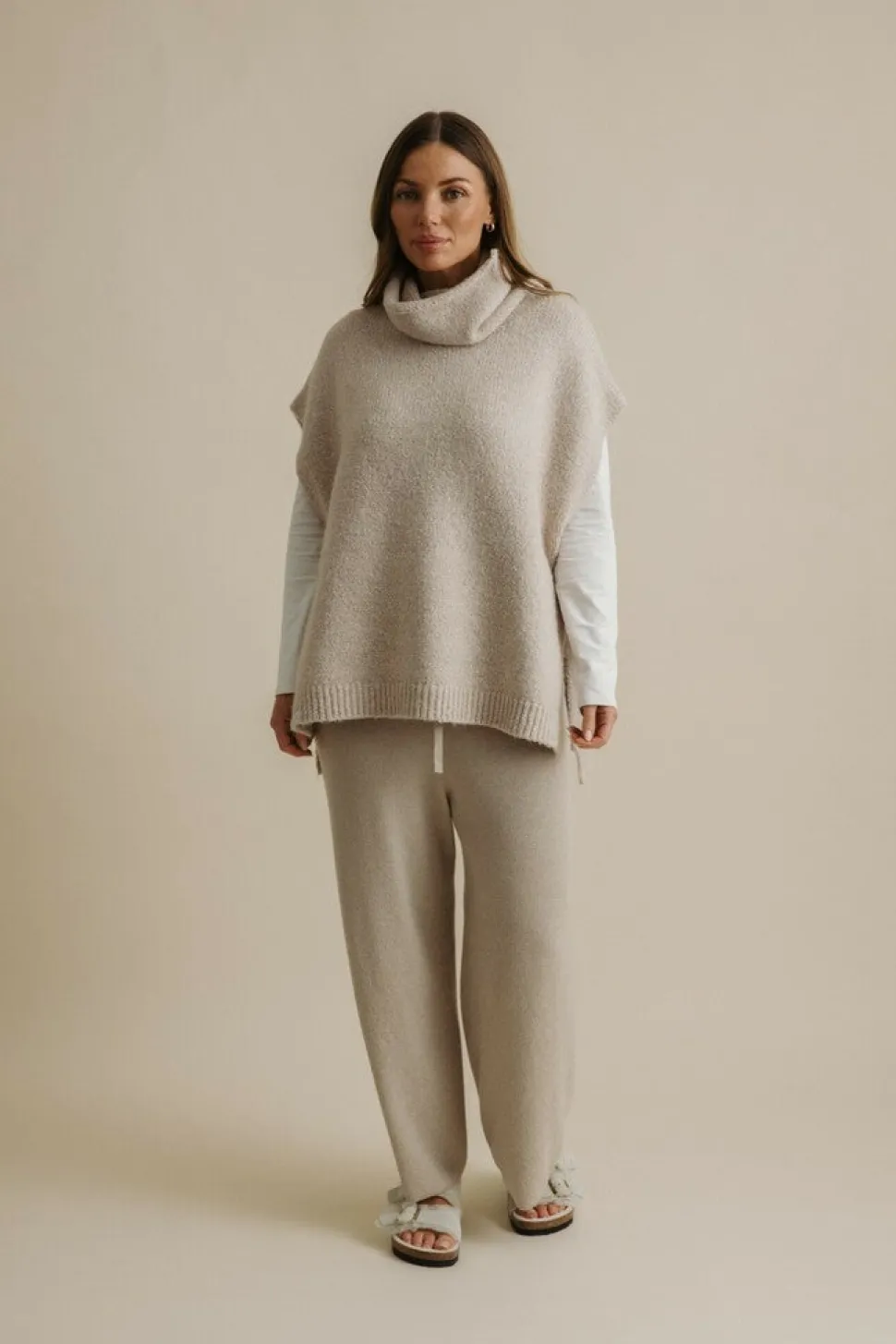 Talamaya Dreams Funnel Neck Tabard - Wheat