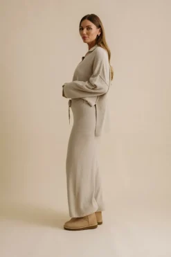 Talamaya Winter Retreat Collar Pullover - Wheat