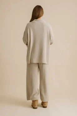 Talamaya Winter Retreat Collar Pullover - Wheat