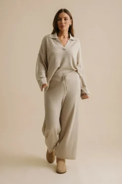 Talamaya Winter Retreat Collar Pullover - Wheat
