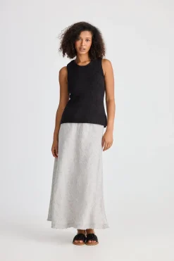 The Shanty Saffron Knit Tank - Black